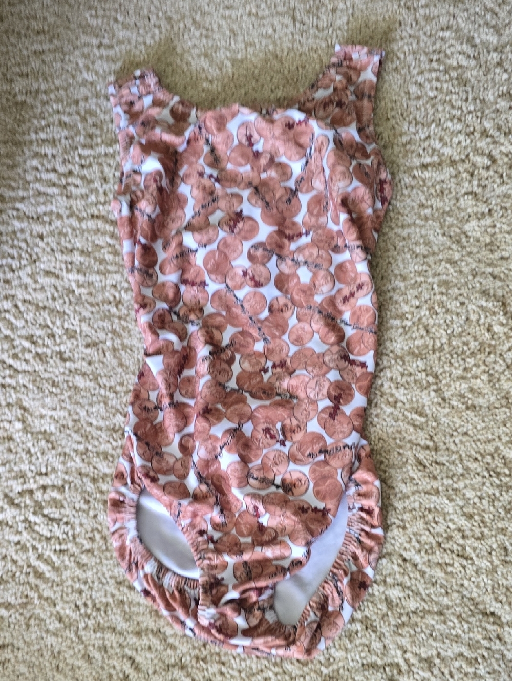 Foxy adult medium Penny Printed Open back gymnastics leotard